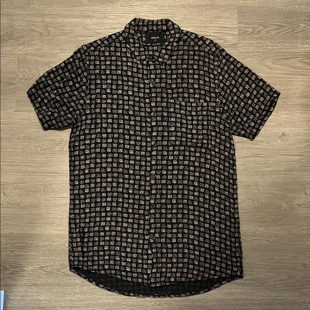 ROLLA'S Black and White Patterned Men's Shirt